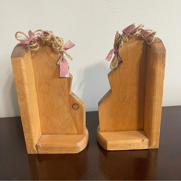 Handmade Wooden Bookends Little Girls - Picture 6 of 10